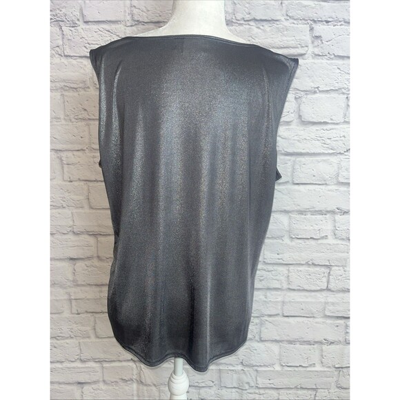 Dressbarn Collection Women’s Grey Silver Sequin Beaded Dressy Cami Top Size 1X - Picture 5 of 8